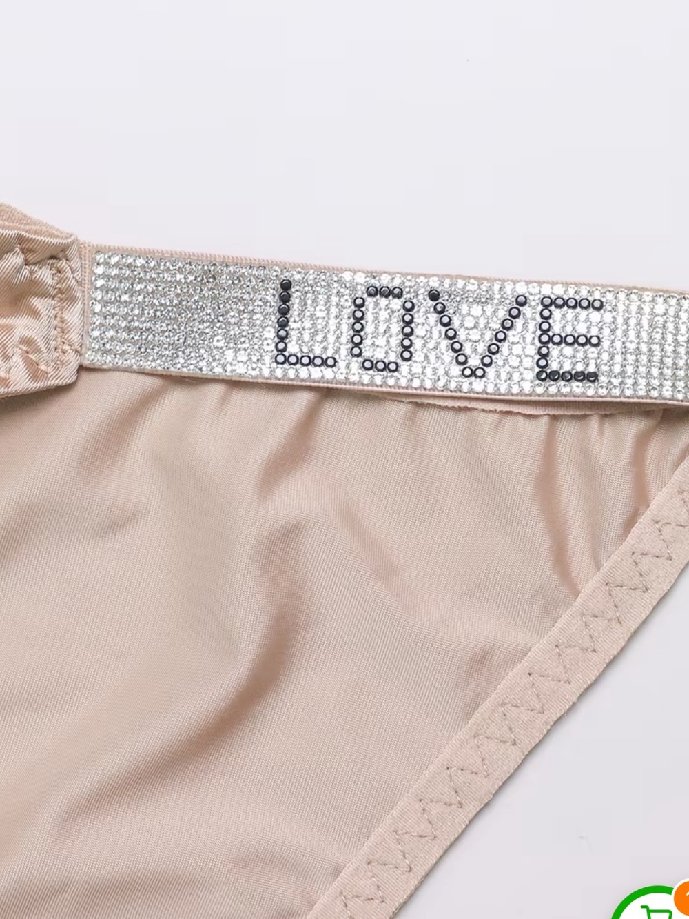 Embellished 'LOVE' Rhinestone Thongs - Picture 3 of 3